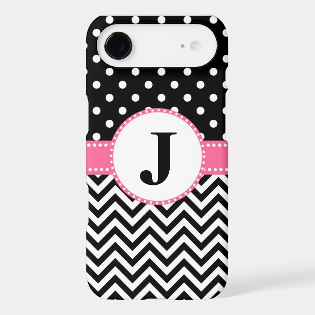 iPhone 6 case Black Chevron and Dots (Back)