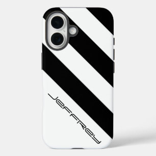 iPhone 6 Case Black & White Diagonal Stripe