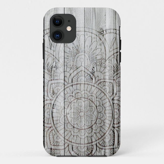 iPhone 6 Case Wooden Mandala iPhone Case Wood (Back)