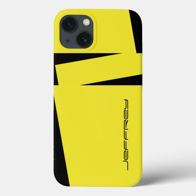 iPhone 6 Case Yellow and Black Stripe on Stripe (Back)