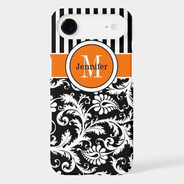 iPhone 6 Plus Case | Damask | Stripes | Orange (Back)