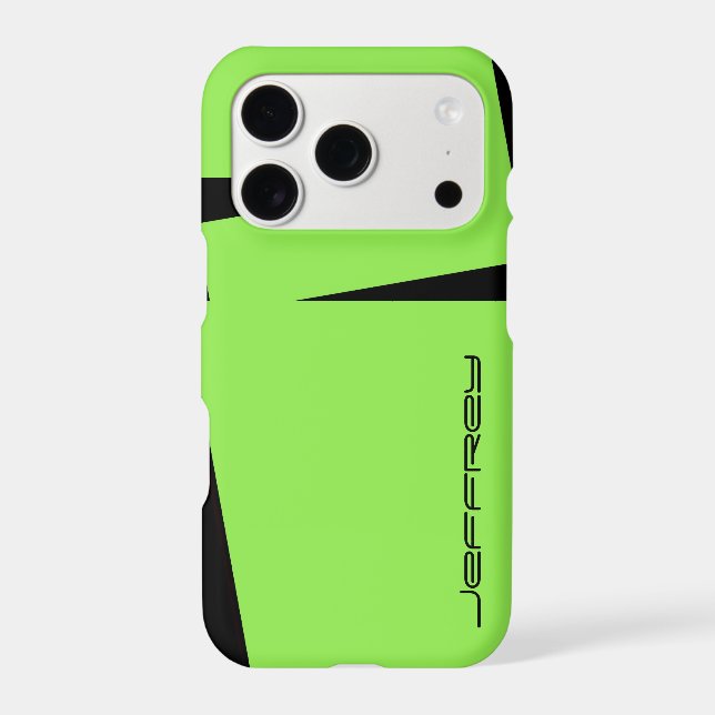 iPhone 6 Plus Case Neon Green & Black, Personalise (Back)