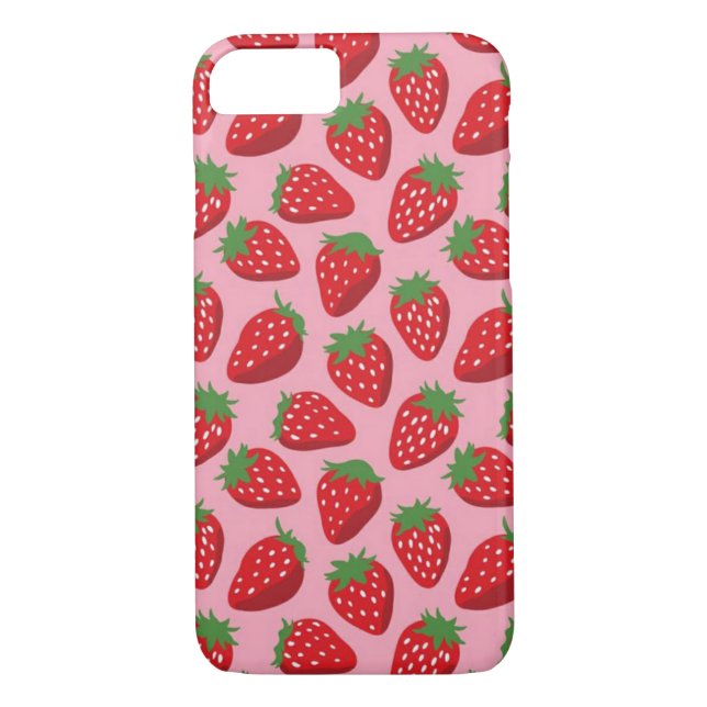 Iphone 7/8 barely there case, strawberries pink Case-Mate iPhone case (Back)