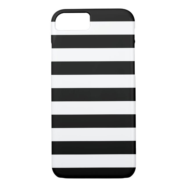 iPhone 7 Case - Black and White Bold Stripes (Back)