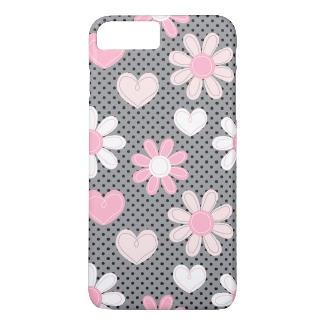 iPhone 7 Case | Daisies | Polka Dots | Hearts (Back)