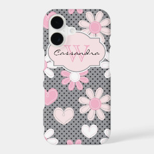 iPhone 7 Case Daisies Polka Dots Hearts