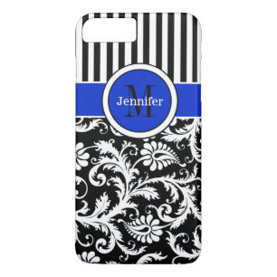 iPhone 7 Case   Damask   Stripes   Blue