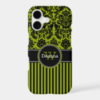 iPhone 7 Case | Damask | Stripes | Green