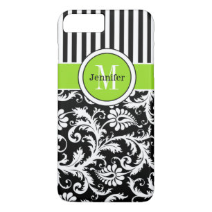iPhone 7 Case Damask Stripes Lime
