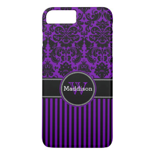 iPhone 7 Case   Damask   Stripes   Purple