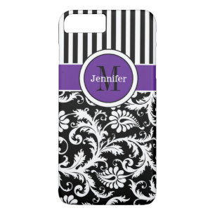 iPhone 7 Case   Damask   Stripes   Purple