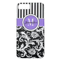 iPhone 7 Case | Damask | Stripes | Purple 2