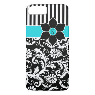 iPhone 7 Case Damask Stripes Turquoise