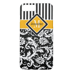 iPhone 7 Case   Damask, Stripes   Yellow 2