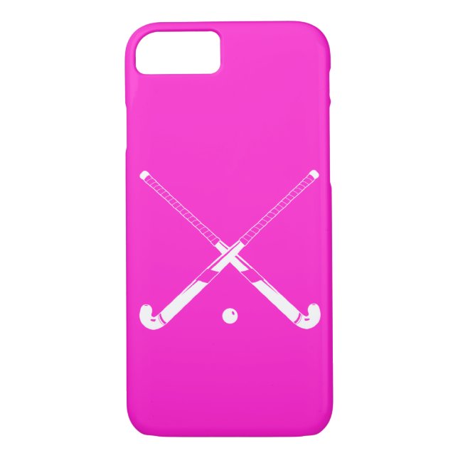 iPhone 7 case Field Hockey Silhouette Pink (Back)