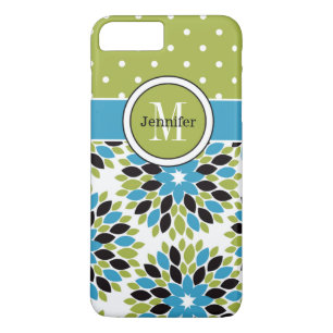 iPhone 7 Case   Floral, Dots   Blue, Green 2