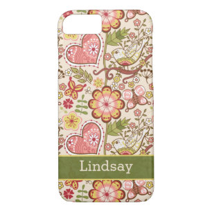 iPhone 7 Case   Flowers Hearts Birds Butterflies