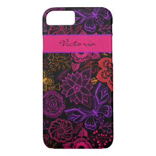 iPhone 7 Case   Flowers   Purple Butterflies