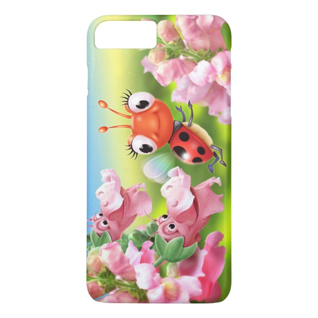 iPhone 7 case Ladybug friendly Snap Dragons (Back)
