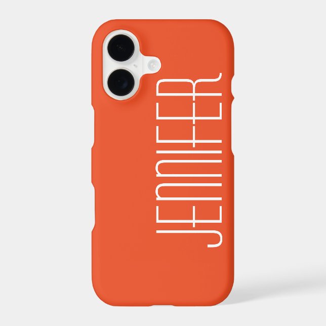 iPhone 7 Case, Orange, Personalised (Back)