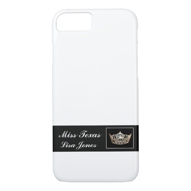 iPhone 7 Case Pageant Crown & Custom Name (Back)