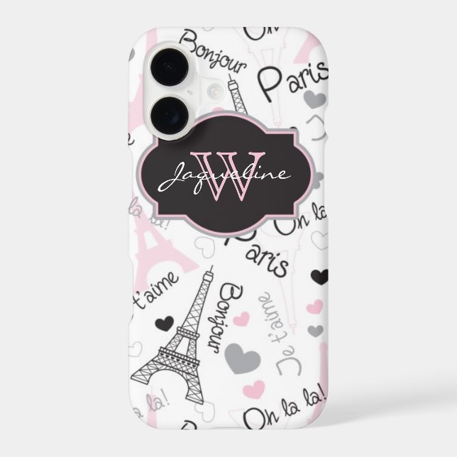 iPhone 7 Case | Paris | Eiffel Tower | Hearts (Back)