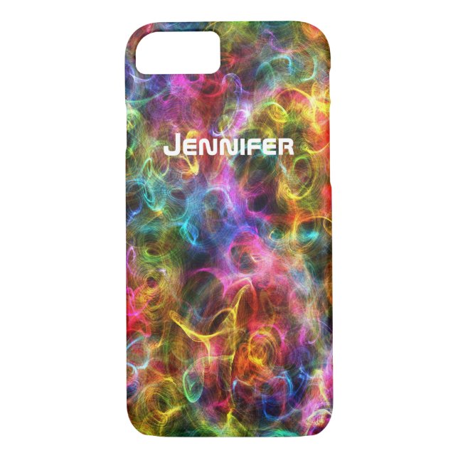 iPhone 7 Case | Rainbow Lights | Personalised (Back)