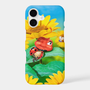 iPhone 7 case Sleepy Ladybug in Sunflowers