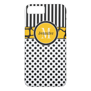 iPhone 7 Case   Stripes, Dots   Yellow