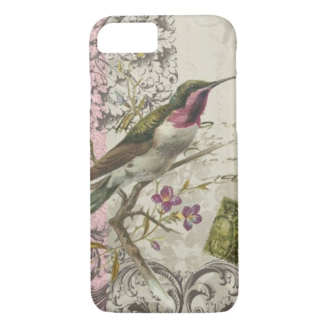 iPhone 7 case-Vintage Hummingbird Case-Mate iPhone Case (Back)
