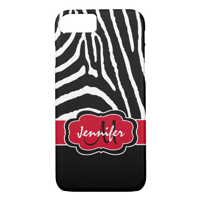 iPhone 7 Case | Zebra Stripes | Red (Back)