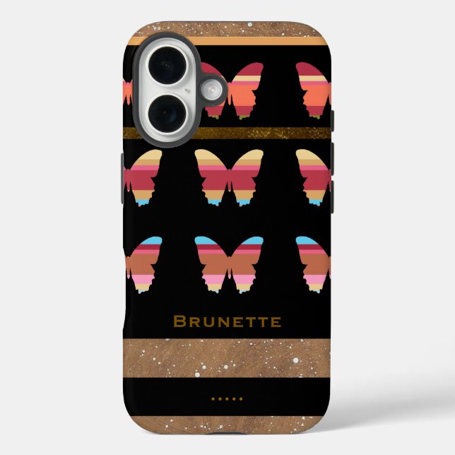 iPhone 7 with striped butterflies Case-Mate iPhone Case (Back)