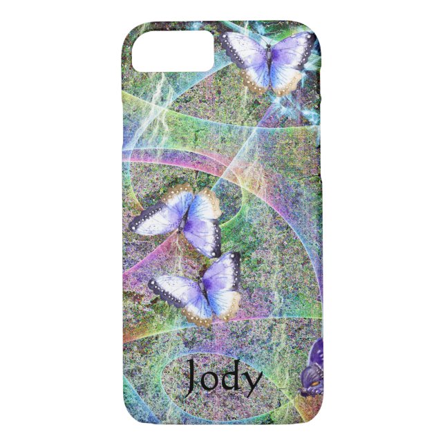 iPhone 8/7 Case with Abstract Butterflies (Back)