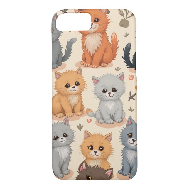 iPhone 8/7 Cases  Cute kitten pattern Phone Case (Back)