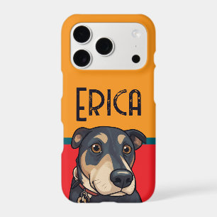 iPhone Case Black Dog Cartoon Style Personalised