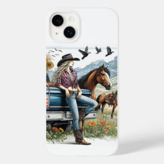 IPhone Case Customisable Cowgirl Art 