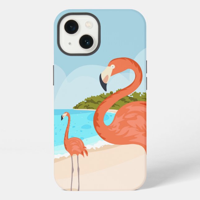 iPhone case design Pink flamingo, Aruba (Back)