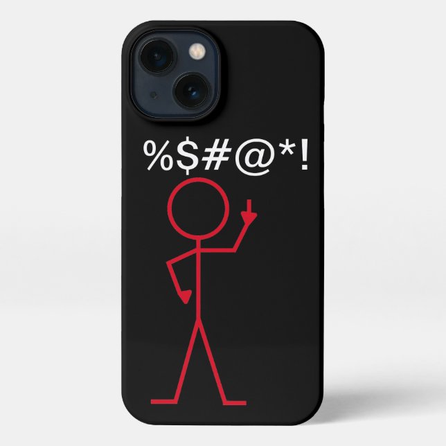 iPhone Case - "Eff You" Red Stick figure (Back)