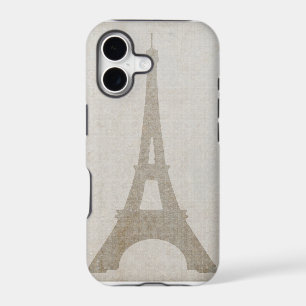iPhone case Eiffel Tower Paris linen vintage