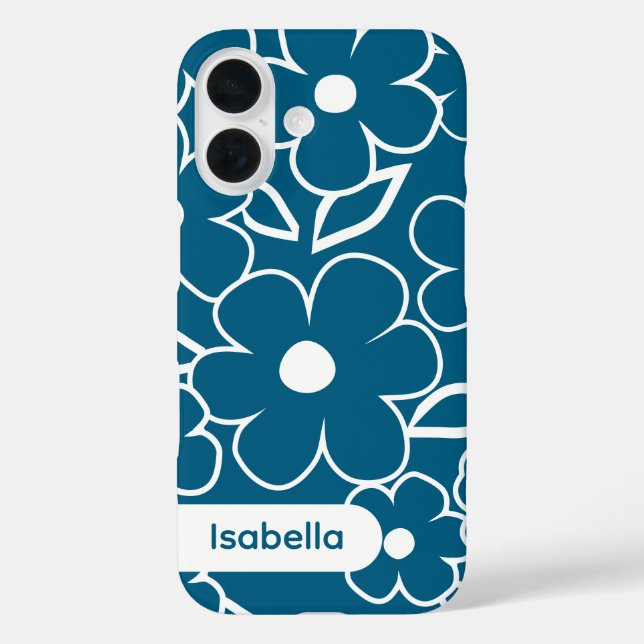 iPhone case floral colorful pattern aesthetic (Back)