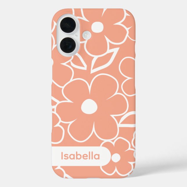 iPhone case floral colorful pattern aesthetic (Back)