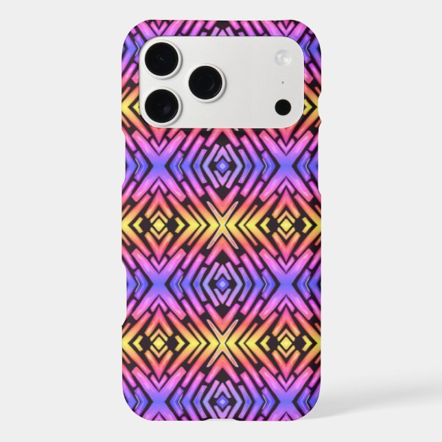 iPhone Case Hi Tech Neon Pink Purple Yellow (Back)