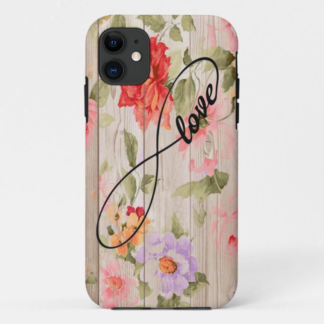 iPhone Case iPhone 6 Case Flower Wood Floral Love (Back)