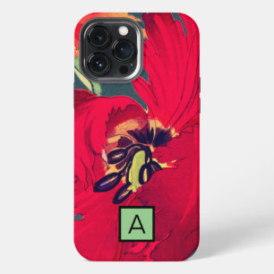 IPHONE CASE JAPANESE POPPY CUSTOM INITIAL