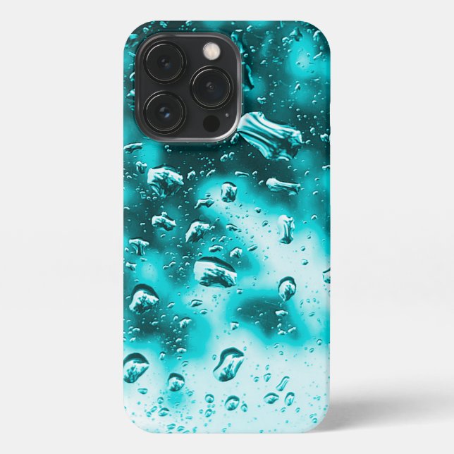 iPhone Case - Original Raindrop Art - Aqua (Back)