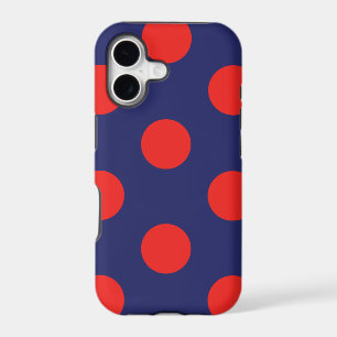 iPhone Case Polka Dot Navy Blue & Red
