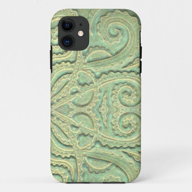 iPhone case with Craftsman tile pattern (Back)