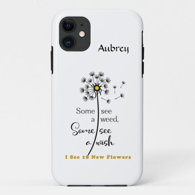 iPhone Case with Dandelion & Care Message (Back)
