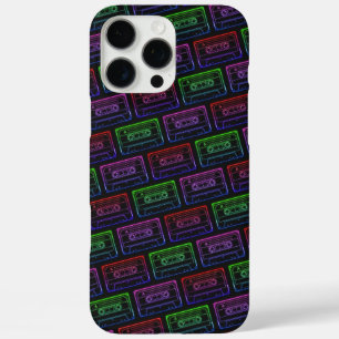 IPhone Case With Neon Multicolor Cassette Pattern