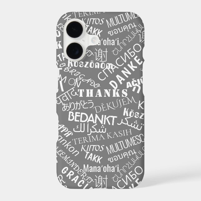 iPhone Case with THANK YOU Text (Back)